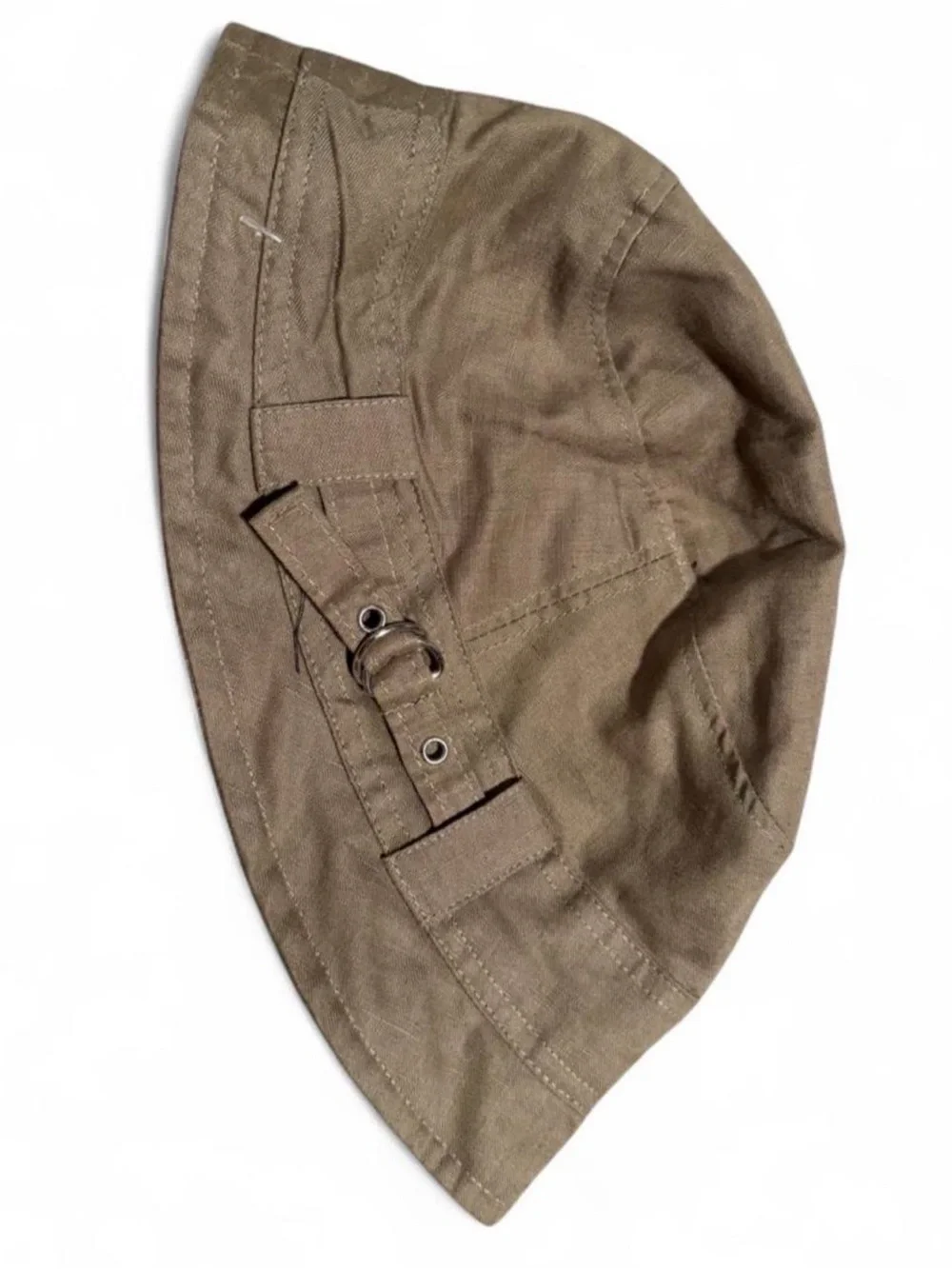 Vintage y2k August Hats Brown Cottagecore Bucket Hat with Metal Ring Accent